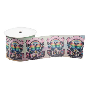 Out and Proud Gay Pride Party Satin Ribbon