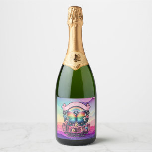 Out and Proud Gay Pride Party Sparkling Wine Label