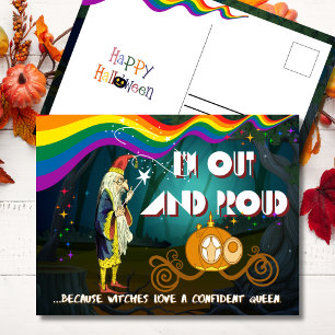 Out and Proud Halloween With Magical Flair Holiday Postcard