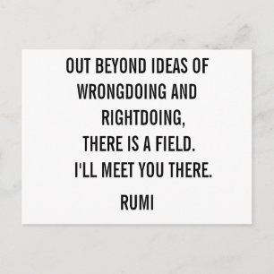 Out Beyond Ideas... Rumi Postcard