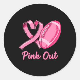 Out Breast Cancer Awareness Bleached Football Mum Classic Round Sticker