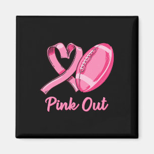 Out Breast Cancer Awareness Bleached Football Mum Magnet