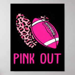 Out Breast Cancer Awareness Bleached Football Mum Poster