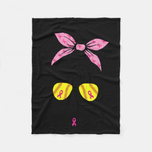 Out Breast Cancer Awareness Softball Mum Women  Fleece Blanket