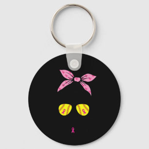 Out Breast Cancer Awareness Softball Mum Women  Key Ring
