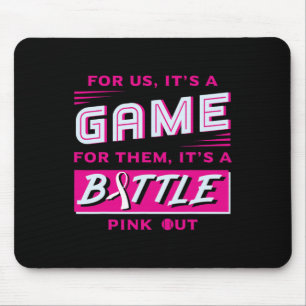 Out Breast Cancer Softball Ball Pink Ribbon Mammog Mouse Pad