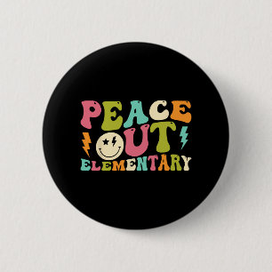 Out Elementary Groovy Graduation Last Day Of Schoo 6 Cm Round Badge