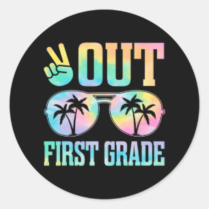 Out First Grade Last Day Of School Graduation Gift Classic Round Sticker