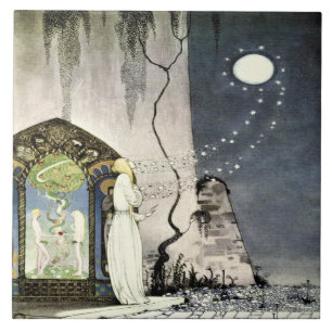 Out Flew the Moon Magical Fairytale Kay Nielson Ceramic Tile