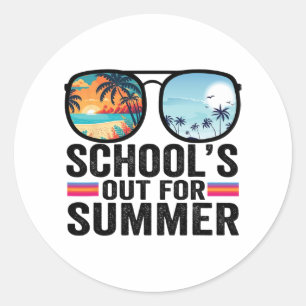 Out For Summer Gles Last Day Of School Teacher 1  Classic Round Sticker