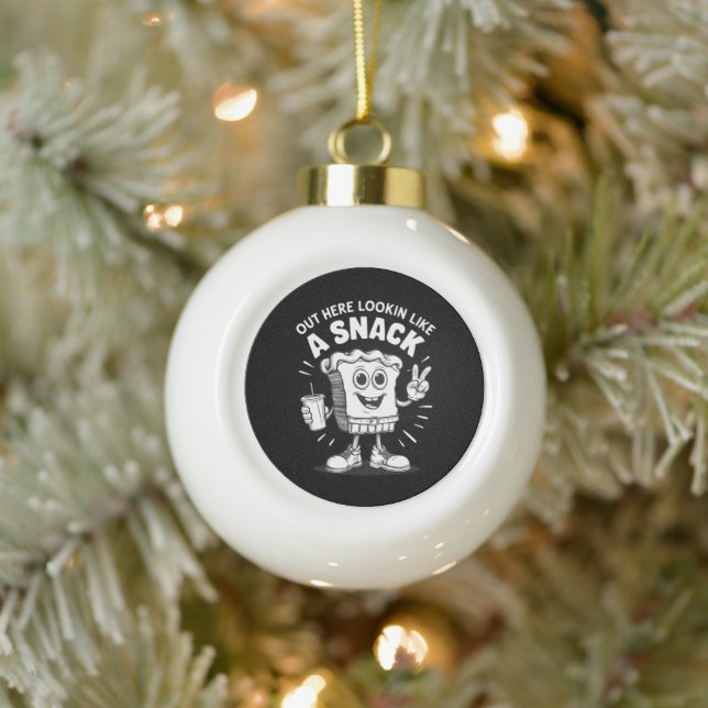 Out Here Lookin Like A Snack Christmas Tree Cake  Ceramic Ball Christmas Ornament (Tree)