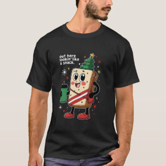 Out Here Lookin Like A Snack Funny Christmas Tree  T-Shirt
