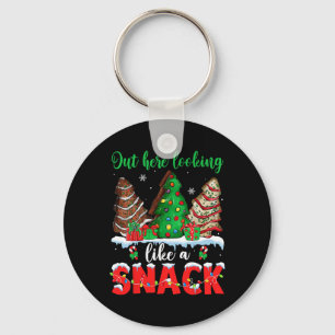 Out Here Looking Like A Snack Christmas Trees Cake Key Ring