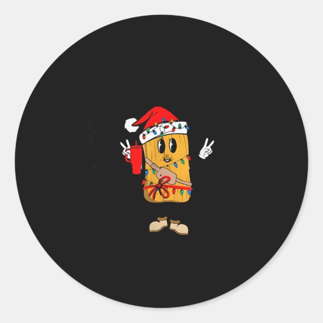 Out Here Looking Like A Snack Funny Tamale Christm Classic Round Sticker (Front)
