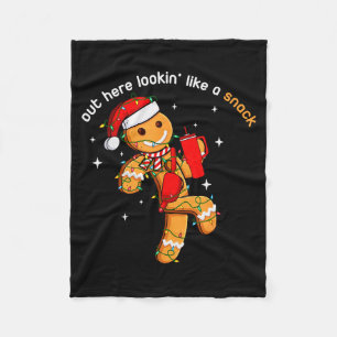 Out Here Looking Like A Snack Funny Xmas Light Gin Fleece Blanket
