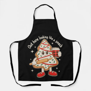 Out Here Looking Like A Snack Xmas Tree Cake Apron