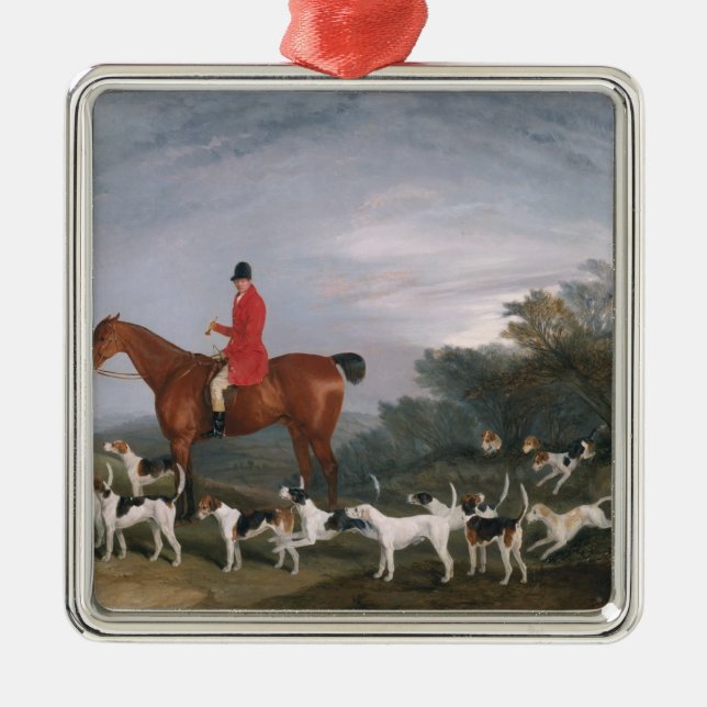 Out Hunting, 1841 Metal Ornament (Front)