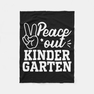 Out Kindergarten Grad Last Day Of School Teacher K Fleece Blanket