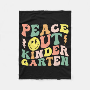 Out Kindergarten Groovy Graduation Last Day Of Sch Fleece Blanket