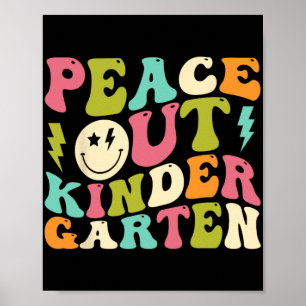 Out Kindergarten Groovy Graduation Last Day Of Sch Poster