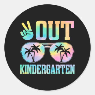 Out Kindergarten Last Day Of School Graduation Gif Classic Round Sticker