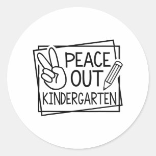 Out Kindergarten Last Day Of School Summer Break Classic Round Sticker