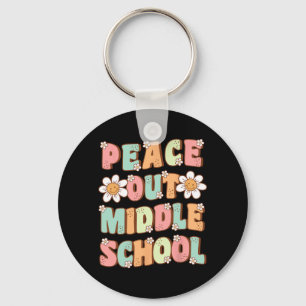 Out Middle School Graduation Groovy Last Day Of Sc Key Ring