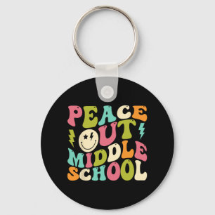 Out Middle School Groovy Graduation Last Day Of Sc Key Ring