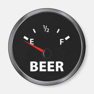Out of Beer Fuel Gauge Magnet
