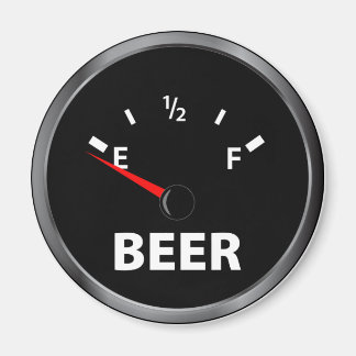 Out of Beer Fuel Gauge Magnet