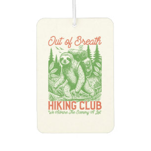 Out of Breath Funny Sloth Hiking Club Car Air Freshener