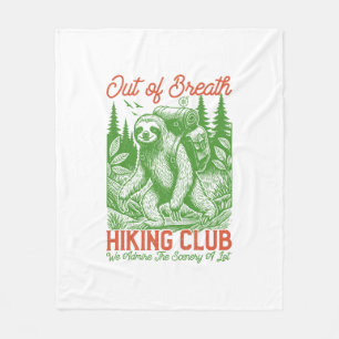 Out of Breath Funny Sloth Hiking Club Fleece Blanket