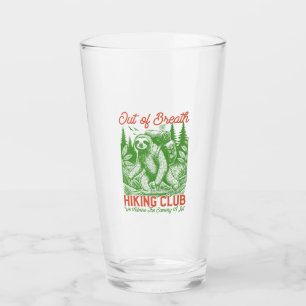 Out of Breath Funny Sloth Hiking Club Glass
