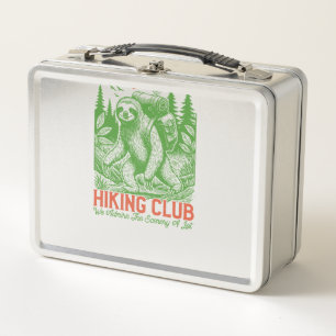 Out of Breath Funny Sloth Hiking Club Metal Lunch Box
