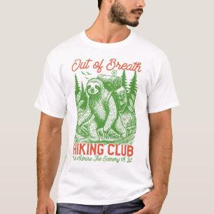 Out of Breath Funny Sloth Hiking Club T-Shirt