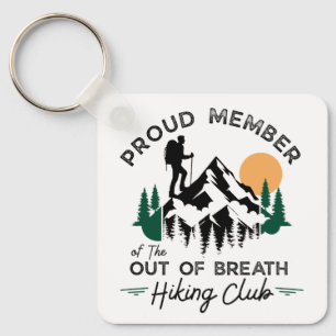 Out Of Breath Hiking Club Vintage Mountain Key Ring