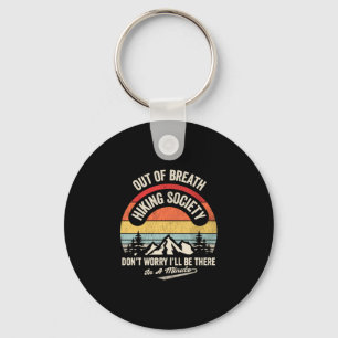 Out of breath hiking society funny retro vintage key ring