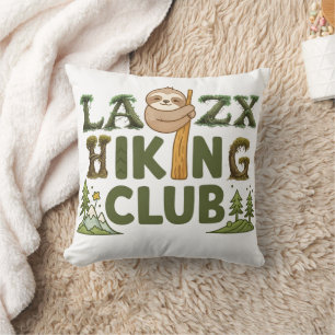 Out Of Breath Hiking Society Funny Sloth Hiker Cushion