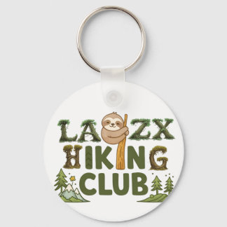 Out Of Breath Hiking Society Funny Sloth Hiker Key Ring