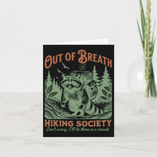 Out Of Breath Hiking Society Funny Trash Pandas Wi Card