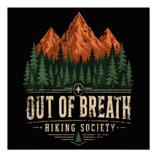 Out Of Breath Hiking Society Poster