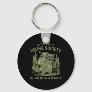 Out Of Breath Hiking Society Racoon Funny Mens Wo Key Ring