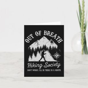 Out Of Breath Hiking Society Retro Nature Love Card