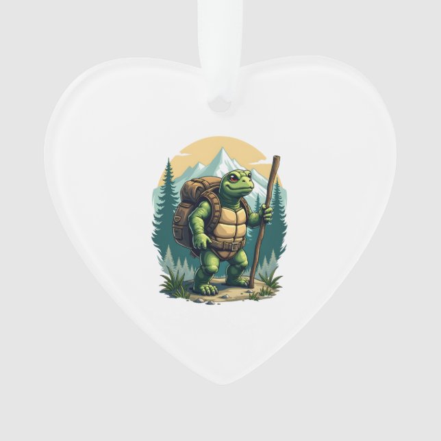 Out Of Breath Hiking Society Turtle T-Shirt Ornament (Front)