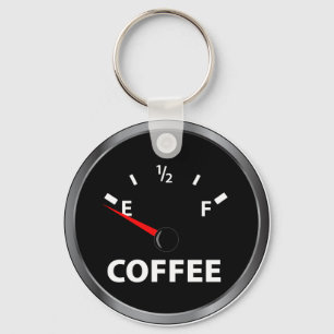 Out of Coffee Fuel Gauge Key Ring