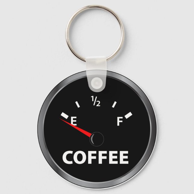 Out of Coffee Fuel Gauge Key Ring (Front)