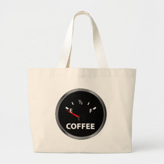 Out of Coffee Fuel Gauge Large Tote Bag