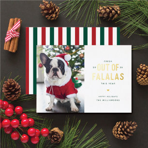 Out of Falalas Funny Dog Foil Holiday Card