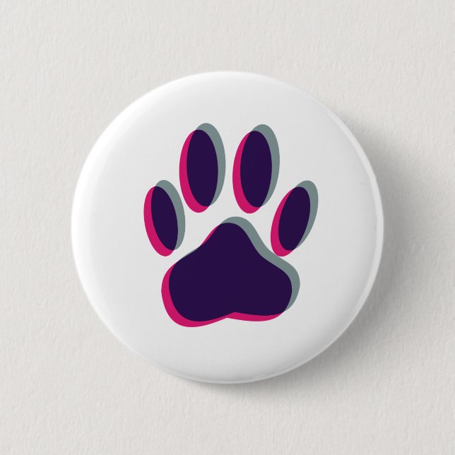 Out of Focus Dog Paw Print 6 Cm Round Badge (Front)