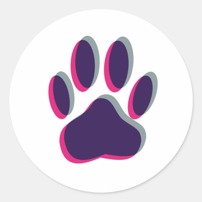 Out of Focus Dog Paw Print Classic Round Sticker (Front)